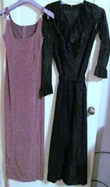 Evening Gown and Wide Leg Lurex Lounging Outfit 
