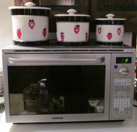 Samsung Convection/Microwave Oven, Works Great! Set Ceramic Canisters 