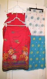 Vintage Jonathan Logan Double Border Print and 70's Border Print Voile 