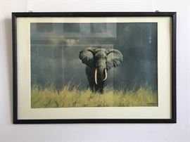 David Shepherd, "Wise Old Elephant." Famous Poster, c1960s. Excellent condition.