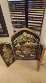 Hand painted and designed, signed Nativity Scene, CD's