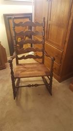 Ladder Back Woven Reed Rocker