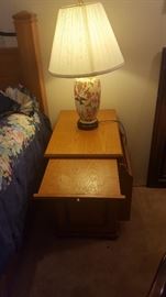 Nightstand with Magazine Rack and Extended Table