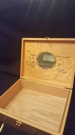 Enid Collins Signed Purse Wooden Peacock Interior