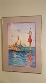 Water Color Painting the Harbor Signed Sternberg