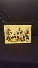 Enid Collins Signed Purse Musical Notes