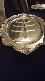 Silver Plated with Raised Legs Roast Cutting Platter