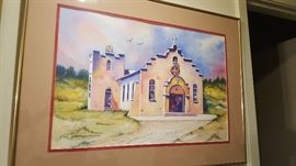 Painting Mission Style Dwelling Signed Sternberg