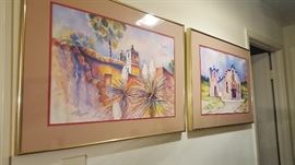 Painting Hacienda Style and Mission Dwelling Signed Sternberg