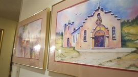 Painting Mission Style Dwelling Signed Sternberg