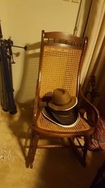 Cane Back with Spindle and Seat Rocker, Men's Hats