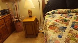 Bedroom Pieces Quilt in Picture is not for sale it is a family item, Nightstand with Magazine Rack