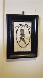 President Abraham Lincoln, Vintage Cross-Stitch on Linen