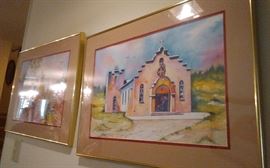 Painting Hacienda Style and Mission Dwelling Signed Sternberg