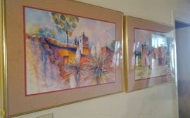 Painting Hacienda Style and Mission Dwelling Signed Sternberg