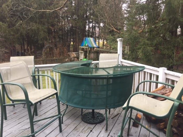 Outdoor bar height patio set