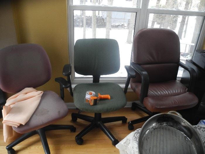 Three office chairs