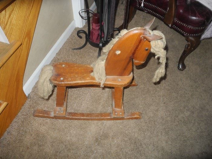 Vintage wooden rocking horse