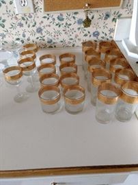 Many sets of glasses!