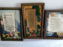 More vintage framed poems. Great colors in all of them.