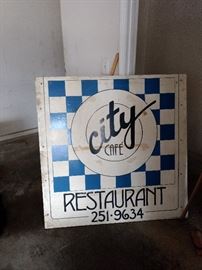 This wood sign is HUGE!! It would clean up great and there's two of them!!