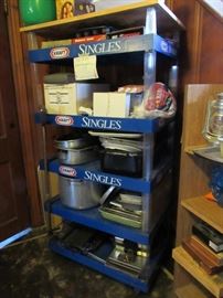 Vintage Store Display Shelving, Pots and Pans and many kitchen goods