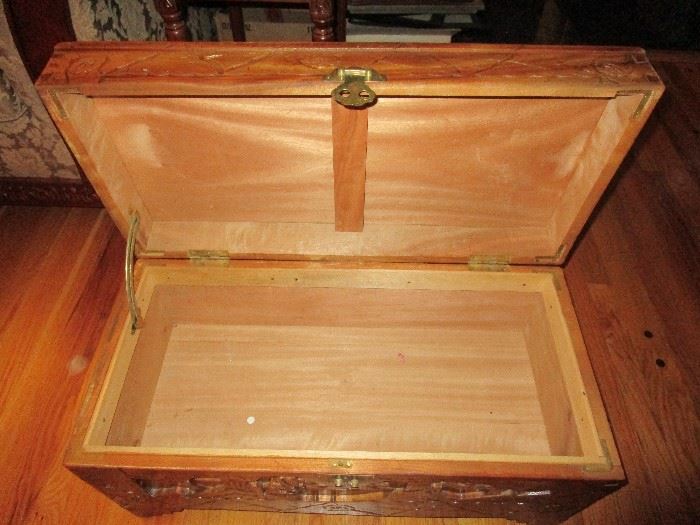 Vintage Carved Oriental Camphor Inside the Box 