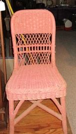 Antique Peach Whicker Chair