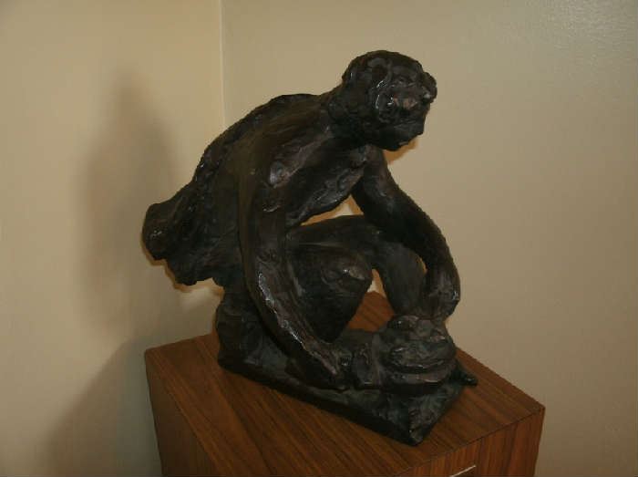 MODERN ART BRONZE COTED STATUE