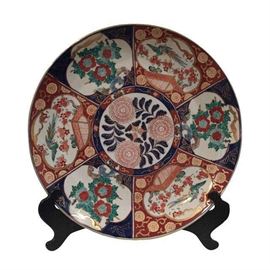 19th CENTURY OVERSIZE JAPANESE IMARI CHARGER & STAND  