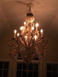 1 of 3 piece set / 52" x 30" /High End / custom Sea Shell chandelier - spectacular