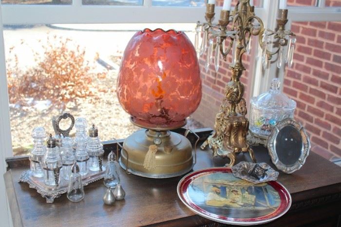 Decorative Serving Pieces and Unique Lamps, some Vintage