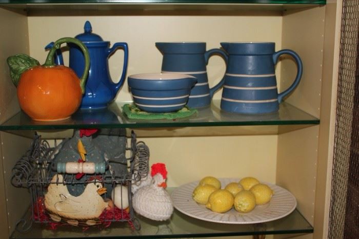 Kitchen Decorative with Pitchers , lemons and Chickens