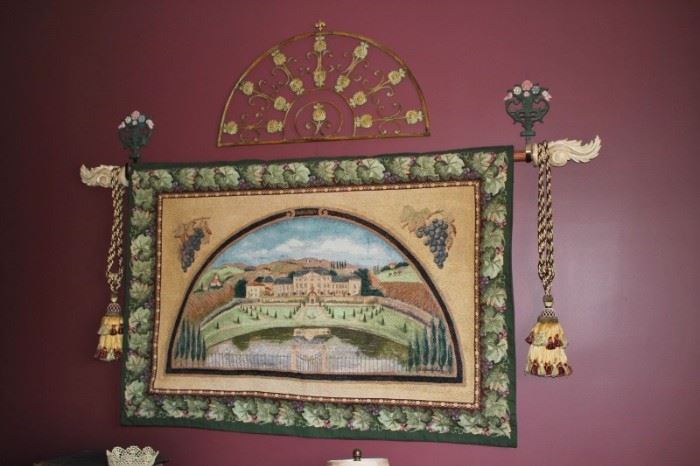 Tapestry, Hanger and Tassels with Semi-Circular Wall Plaque
