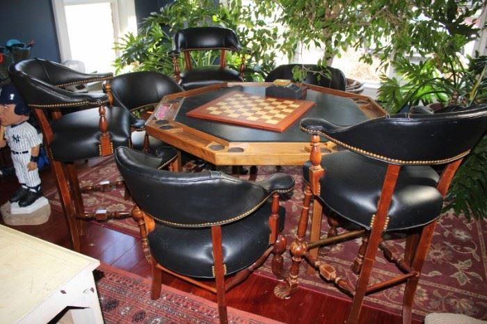 Game Table and  Assorted Chairs