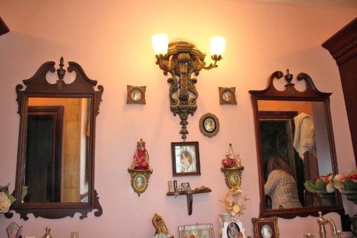 Pair of Mirrors and Small, Wall Decorative