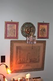 Vintage Art  and Wall Sconce