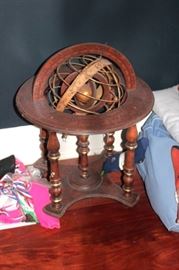 Wood and Metal Globe Decorative