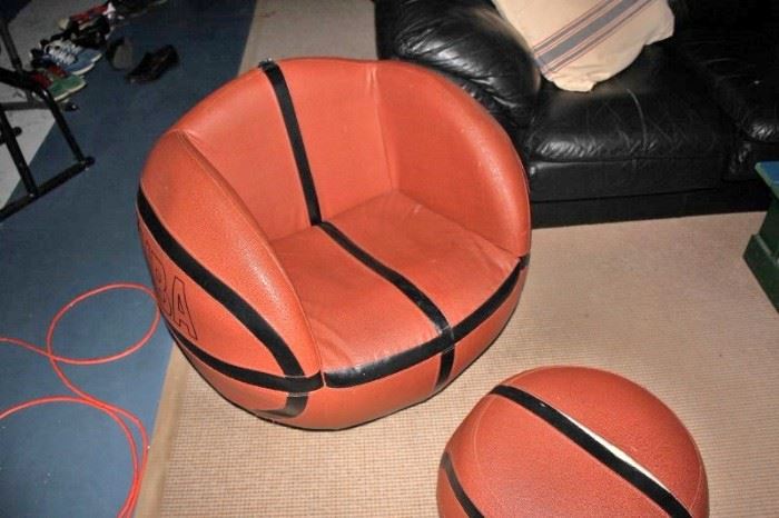 Basket Ball Chair and Ottoman
