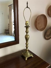 Solid Brass Lamps  (18”h - base)  $90 (pair)