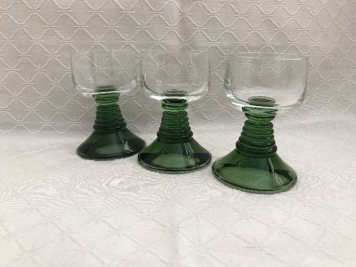 Green & Clear German Glass Cordials  $16 (set of 3)