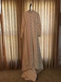 1968 Pure Silk (peau de soie) Modefied Empire Bridal Gown 
$300