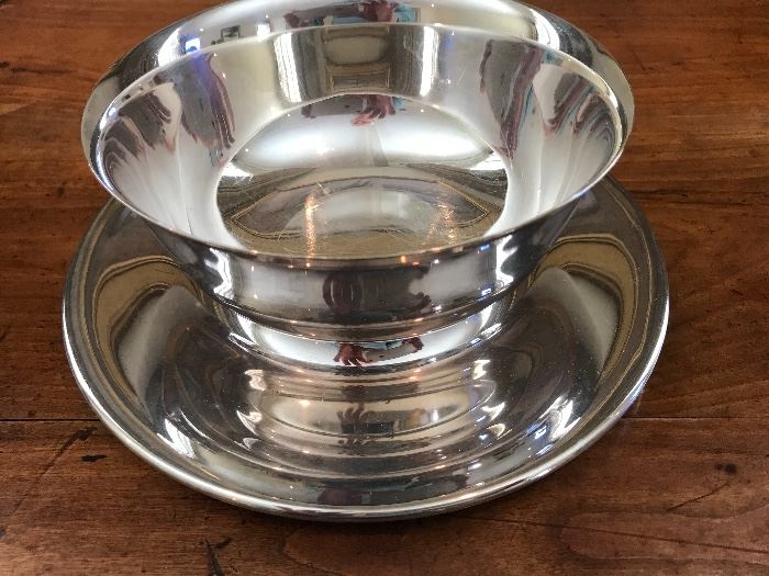 Revere Bowl w/ Attatched Under Plate (8” dia)  $16