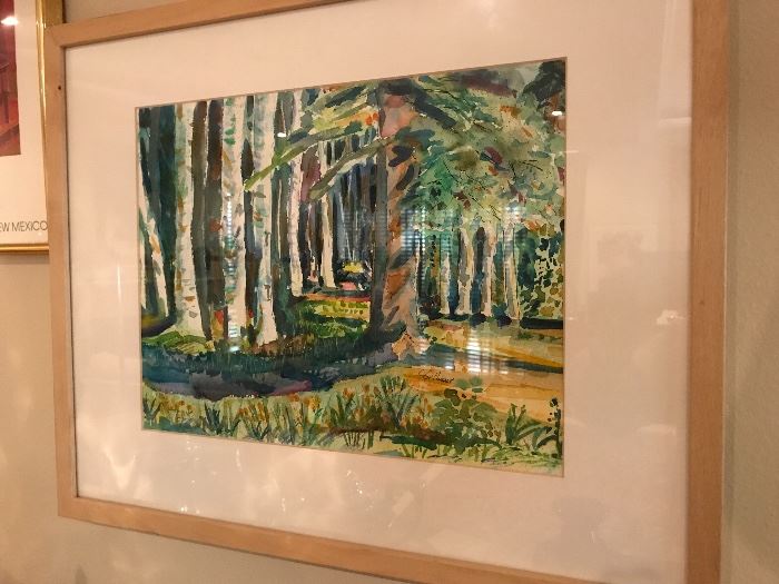 Christine Gilbert Original Watercolor ‘Springtime Forest’ (13.5” x 19.5” image size)  $100