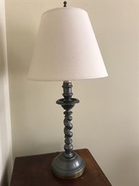 Antique Pewter Barley Twist Table Lamp (33” including finial)  $110