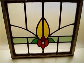 Antique Iron Framed Stained Glass from a Mansion in Texas