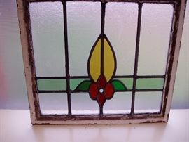 Antique Iron Framed Stained Glass from a Mansion in Texas