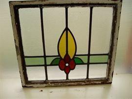 Antique Iron Framed Stained Glass from a Mansion in Texas