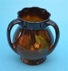 31: Vintage Owens Utopian Cherry Pottery Vase