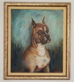 44: O/C Painting Of A Boxer Signed M. Salembier
